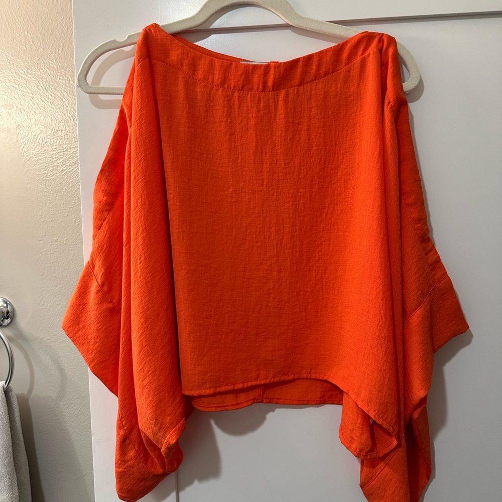 COPY - Orange open shoulder cropped top